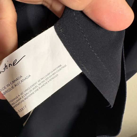 Greta Constantine Size XXL Square Neck Sheath Dress Black Silk Wool Long Sleeves - Picture 4 of 10